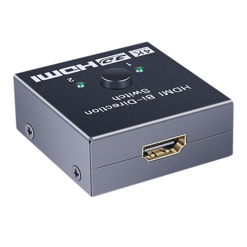 Commutateur Répartiteur HDMI 4K 2 Ports, Commutateur HDMI Bidirectionnel 2 Ports, Sélecteur d'Affichage, Prise en Charge Ultra HD 4K 1080P 3D HDR pour HDTV Gaming