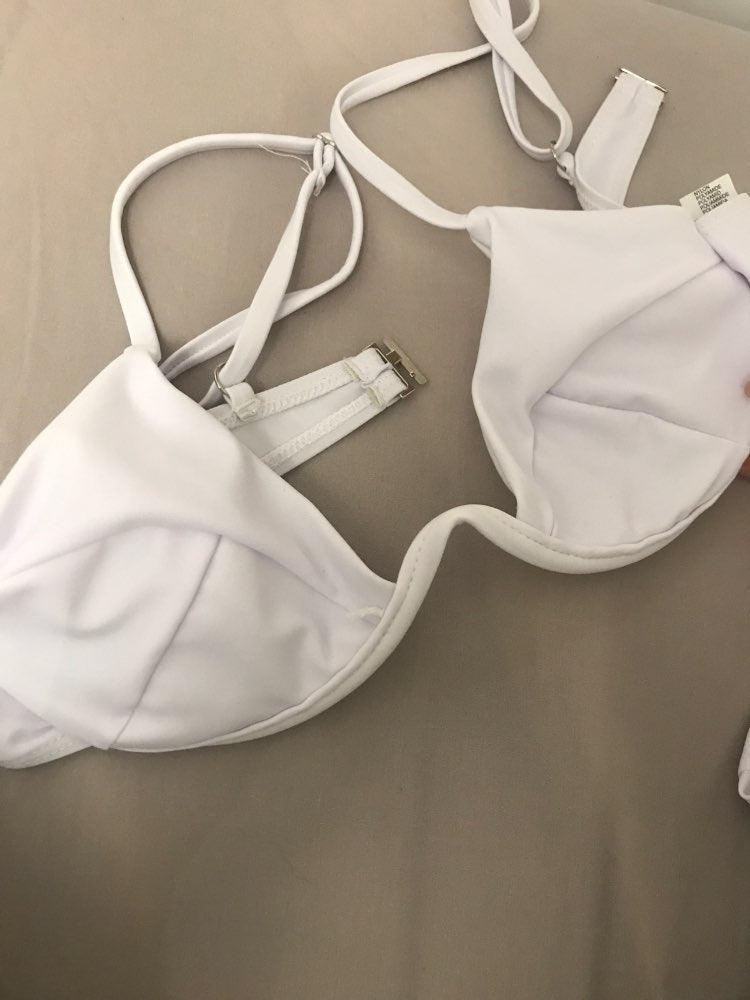Ensemble de bikini push-up non rembourré pour femme, 4 couleurs, bandage, maillot de bain, bas string, deux pièces, bikini simple, maillot de bain, maillots de bain