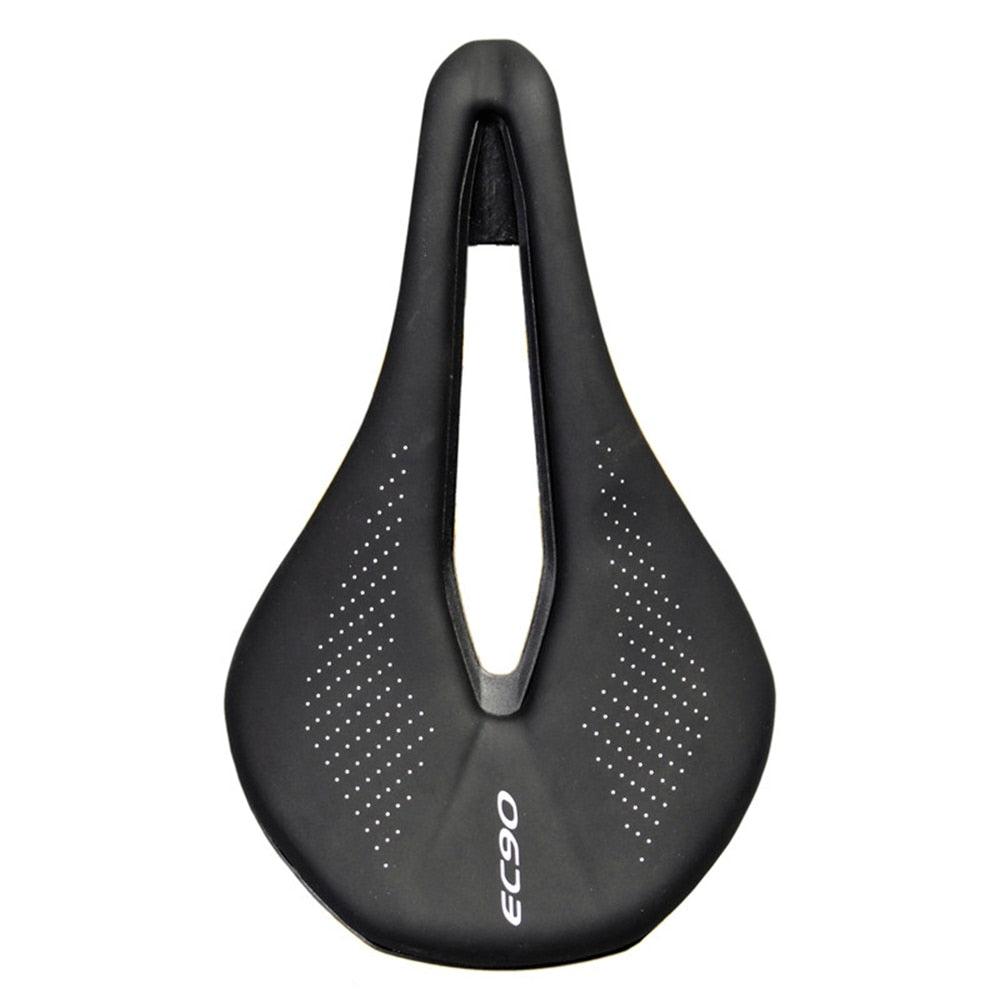 Selle de vélo de sport Selle de vélo de route VTT Selle de course en PU Coussin de siège souple et respirant Suspension Gel Selle de vélo respirante Siège de vélo confortable Conception ergonomique Adapté au VTT et au vélo de route