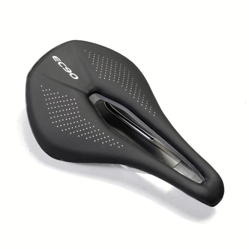 Selle de vélo de sport Selle de vélo de route VTT Selle de course en PU Coussin de siège souple et respirant Suspension Gel Selle de vélo respirante Siège de vélo confortable Conception ergonomique Adapté au VTT et au vélo de route
