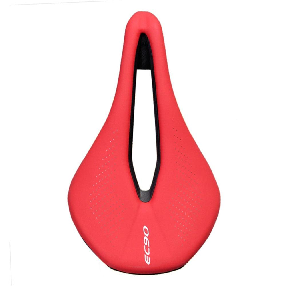 Selle de vélo de sport Selle de vélo de route VTT Selle de course en PU Coussin de siège souple et respirant Suspension Gel Selle de vélo respirante Siège de vélo confortable Conception ergonomique Adapté au VTT et au vélo de route