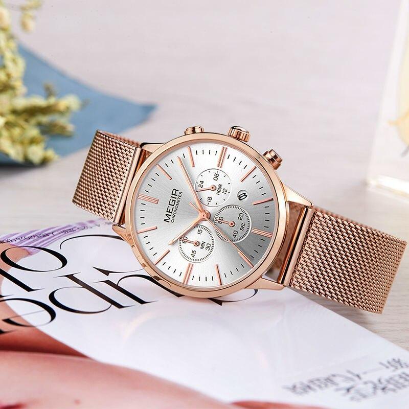 Montre-bracelet multifonction pour femmes, noire, de luxe, à quartz, style professionnel, avec bracelet en acier inoxydable