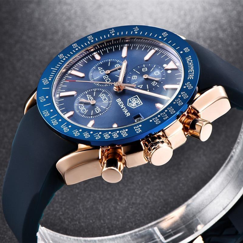 Montre homme bleue 2021 Montre de luxe design Montres bracelet en silicone Montres-bracelets pour homme Chronographe rond pour homme