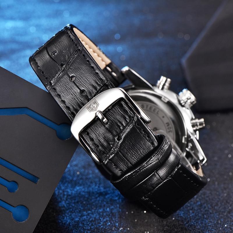 Montres de Luxe pour Hommes, Montre Tendance Étanche pour Hommes, Décontractée Sport Bracelet en Cuir