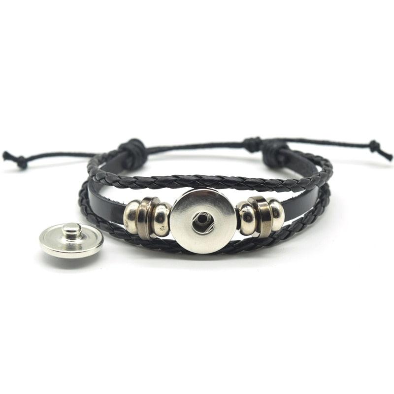 Bracelet avec 12 signes du zodiaque pour homme et femme, mode multicouche, tissage de cuir, breloques 12 Douze Constellations, bracelet en cuir PU tressé, bracelet punk signe du zodiaque