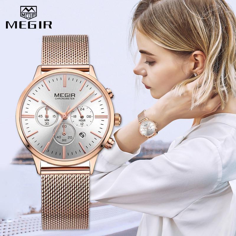 Nouvelles Montres Pour Femmes Dorées À La Mode Luxe Quartz Sport Étanche Montre-Bracelet Style Rond