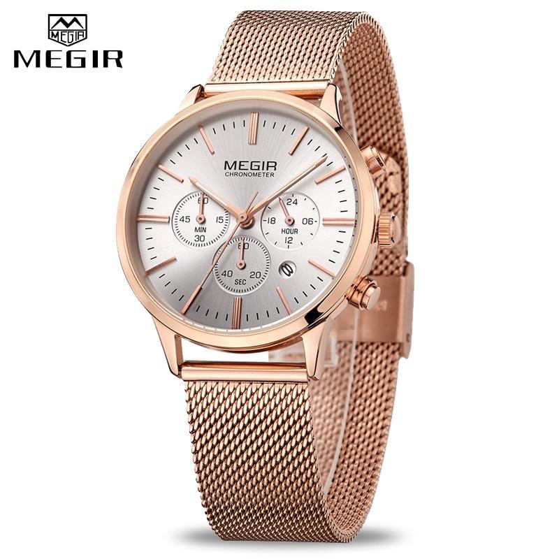 Nouvelles Montres Pour Femmes Dorées À La Mode Luxe Quartz Sport Étanche Montre-Bracelet Style Rond