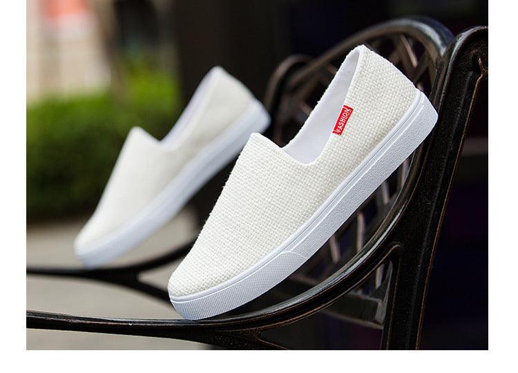 Nouvelles chaussures décontractées plates en toile pour hommes et femmes Chaussures élégantes légères Baskets décontractées pour hommes Baskets blanches modernes et confortables