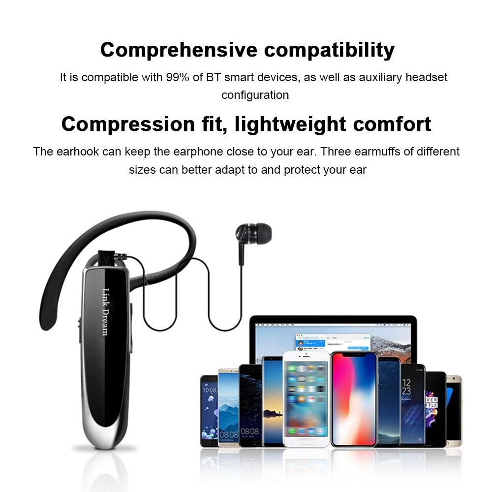 Écouteur Bluetooth V5.0 Casque sans fil mains libres avec microphone 24h d'autonomie pour la conduite, 30 jours en veille, Casque de musique Bluetooth étanche compatible avec tous les smartphones, Écouteurs sans fil pour le sport