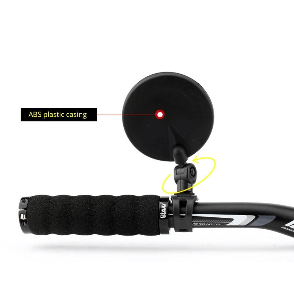 Rétroviseurs de vélo ronds pour guidon, rétroviseurs arrière de cyclisme en silicone avec miroir convexe grand angle, rétroviseurs de sécurité réglables et rotatifs pour VTT et vélo de route