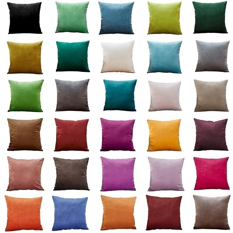 Housse de coussin super douce Housse d'oreiller en velours Housse de coussin décorative en velours pour salon Housse de coussin carrée unie douce pour canapé Oreillers décoratifs pour la maison