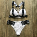 Ensemble de Bikini de Luxe pour Femmes, Maillot de Bain Imprimé Lettres, Push Up, Bandage, Maillot de Bain Noir pour Femmes, Maillot de Bain de Natation