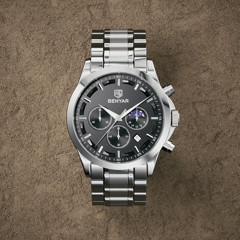 Montre Chronographe Homme Élégante Montre Sport Quartz Mouvement Luxe Analogique Mode Affaires Étanche