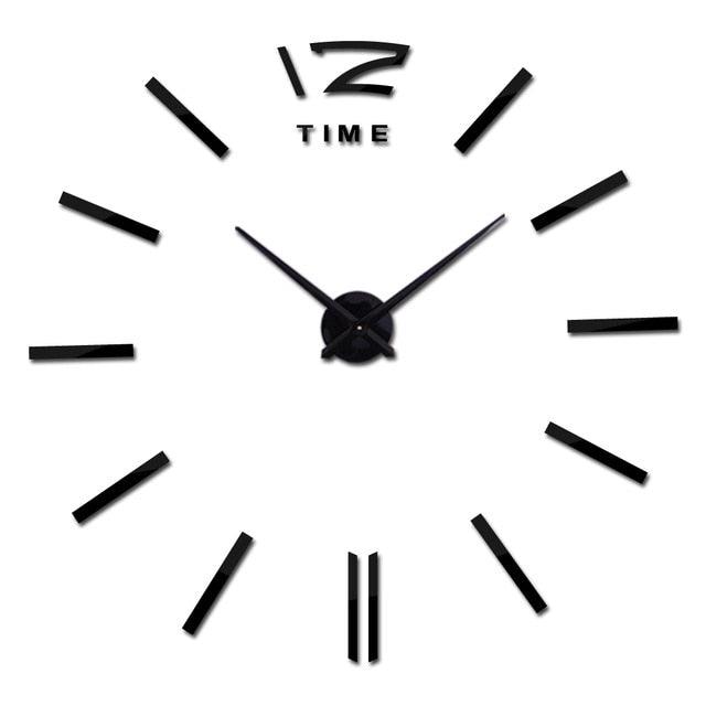 Horloge Murale Montre Horloges 3D Horloge Murale sans Cadre Grands Autocollants Décoration Murale pour Salon Chambre à Coucher Autocollants Miroir Acrylique 3D Salon Aiguille à Quartz Europe