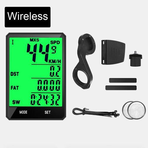 Compteur de vélo étanche sans fil et filaire Odomètre de cyclisme Compteur de vitesse de vélo avec écran LCD 20 fonctions et réveil automatique