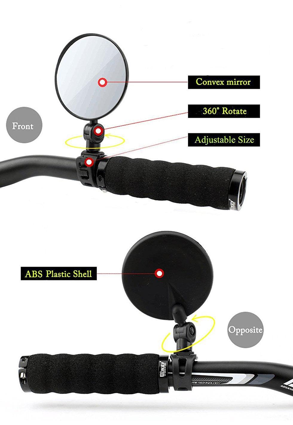 1 Rétroviseur de vélo, rétroviseur de vélo, rétroviseur de vélo en silicone, rétroviseur de vélo réglable pour guidon
