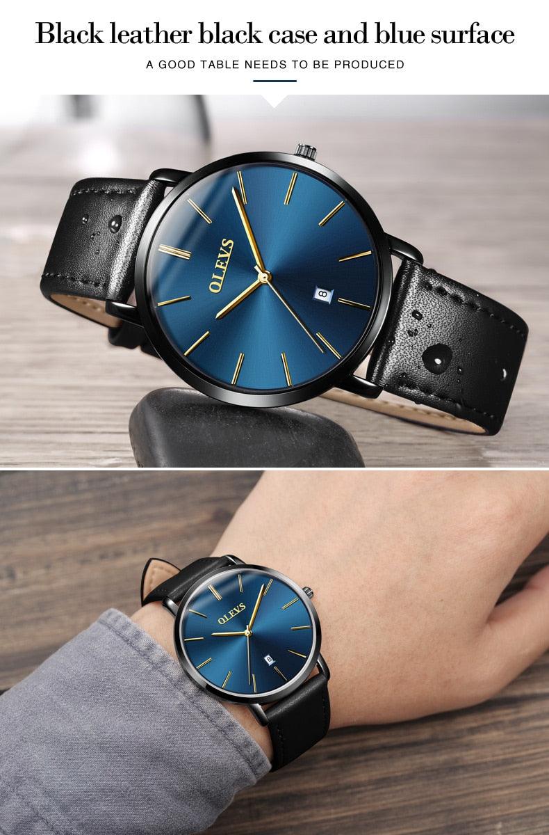 Montre Couple Populaire Décontractée à Quartz Femme Homme Montre Horloge Garçons Filles Ultra Mince Bracelet en Cuir Montre-bracelet Minimaliste Analogique Quartz Ultra Mince Montres Bracelet en Cuir Mode Décontractée Date Montre Étanche