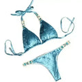 Maillots de bain sexy d'été pour femmes, ensembles bikini, velours, push-up