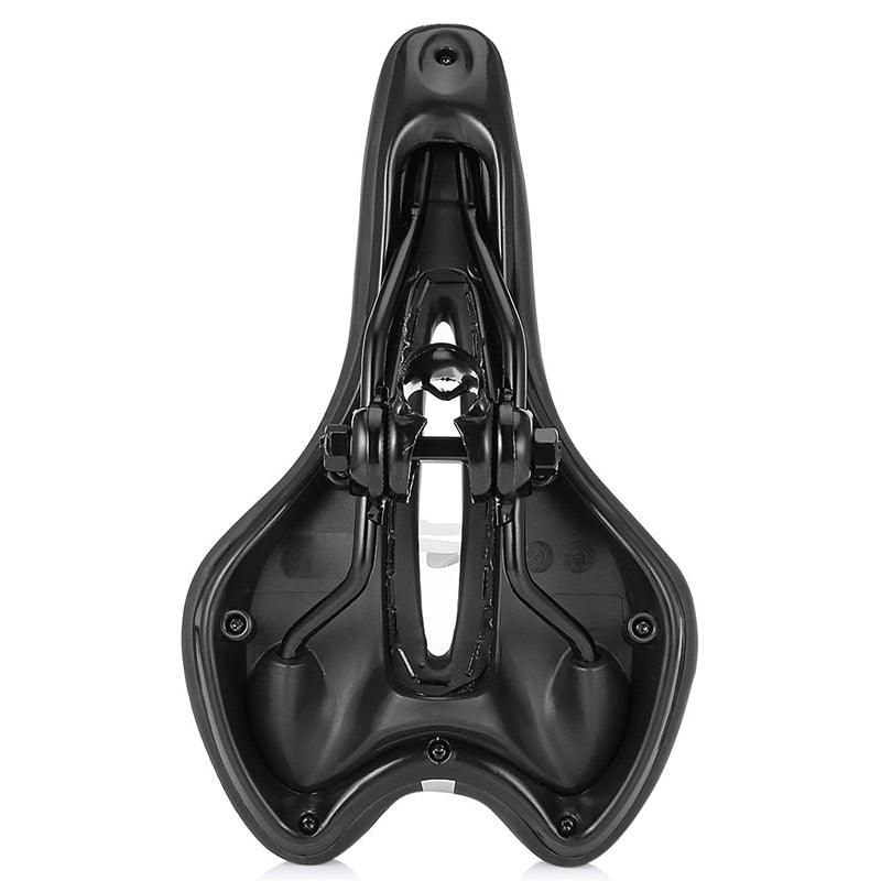 Siège de coussin en silicone respirant Surface en cuir PU Gel rempli de silice Selle de vélo confortable et antichoc Rembourrée Selle de vélo de route professionnelle étanche pour hommes