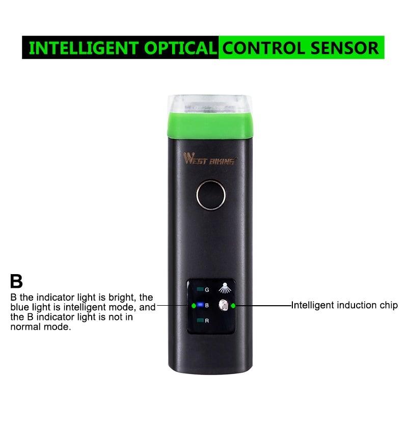 Éclairage de Vélo Étanche Lampe Frontale Intelligente Avec Klaxon USB Rechargeable Phare de Vélo LED Puissant Lumineux pour Adultes, Vélo de Route et Sécurité à Vélo