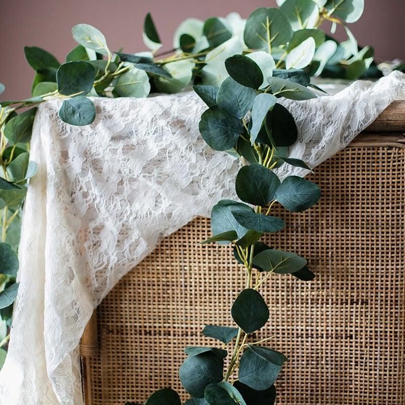 Guirlande Artificielle Moderne de Feuilles d'Eucalyptus Vertes, Rotin de Glycine, Faux Décor, Vignes de Feuilles de Soie pour la Décoration de Mariages et Fêtes d'Anniversaire