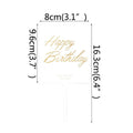 1pcs Décoration de gâteau d'anniversaire en métal Joyeux Anniversaire, Décoration de gâteau en métal et acrylique avec grappe de fleurs artificielles roses pour décoration de fête prénatale, d'anniversaire et de pâtisserie.