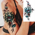 25 feuilles de tatouages éphémères de luxe Fleurs et roses imperméables, autocollants 3D Tatouages de roses pour le corps, faux tatouages pour femmes