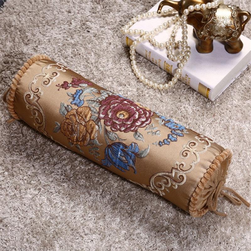 Nouveau luxe classique cylindrique coton et lin oreiller traversin canapé jeté de coussin polyester coton lin taie d'oreiller housse de coussin canapé dossier chaise maison design coloré moderne 15X50CM