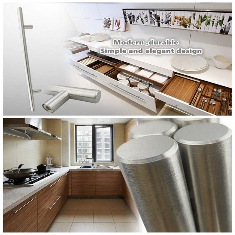 Poignée de porte de cuisine moderne en acier inoxydable, bouton de traction, poignée de meuble, poignée de tiroir, poignées de tiroir en tube creux en acier inoxydable, bouton d'armoire pour quincaillerie de meubles de cuisine