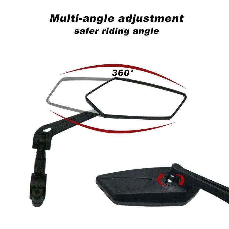Nouveau Rétroviseur de Vélo Anti-Rayures en Verre, Grand Angle Clair, Vue Arrière pour Vélo, Cyclisme, Rétroviseur Arrière, Réflecteur de Guidon Réglable et Rotatif, Miroir de Sécurité en Acrylique Grand Angle, Nouvelle Lentille en Verre Anti-Rayures