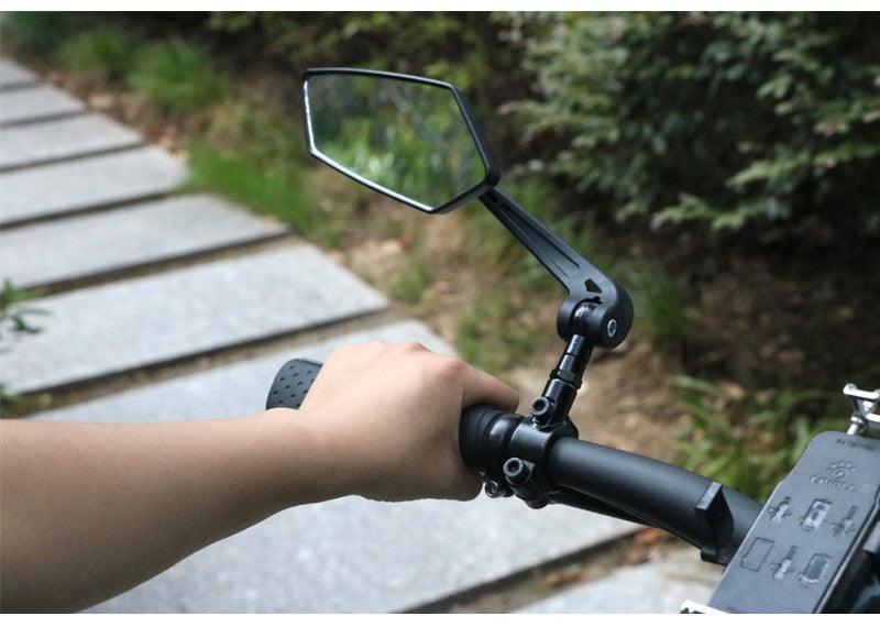 Nouveau Rétroviseur de Vélo Anti-Rayures en Verre, Grand Angle Clair, Vue Arrière pour Vélo, Cyclisme, Rétroviseur Arrière, Réflecteur de Guidon Réglable et Rotatif, Miroir de Sécurité en Acrylique Grand Angle, Nouvelle Lentille en Verre Anti-Rayures