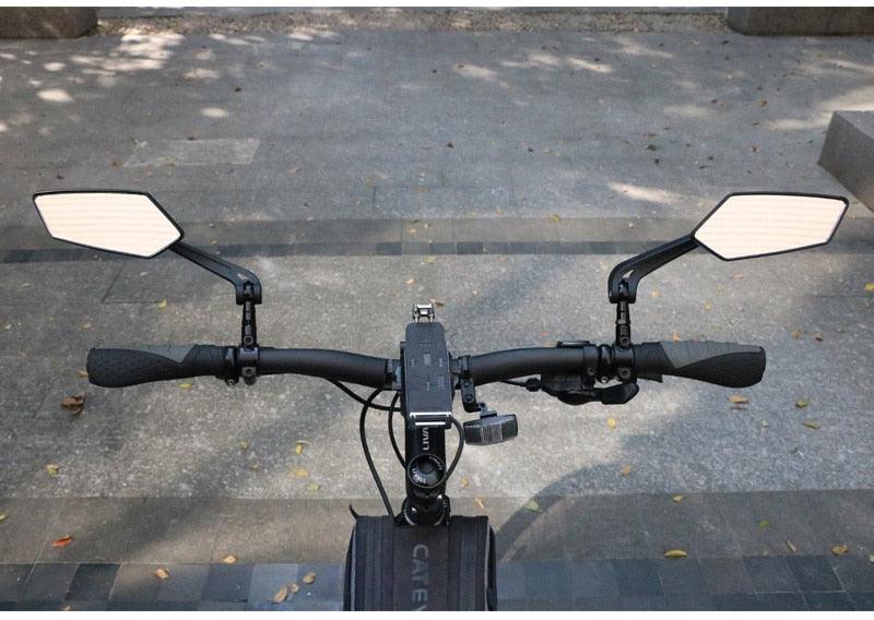 Nouveau Rétroviseur de Vélo Anti-Rayures en Verre, Grand Angle Clair, Vue Arrière pour Vélo, Cyclisme, Rétroviseur Arrière, Réflecteur de Guidon Réglable et Rotatif, Miroir de Sécurité en Acrylique Grand Angle, Nouvelle Lentille en Verre Anti-Rayures