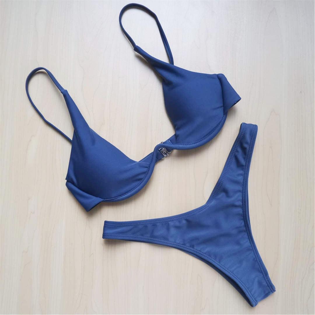 Maillot de bain femme avec armatures, maillot de bain deux pièces pour femme, bikini fil en V, ensemble de bain pour femme, micro bikini pour femme, maillot de bain deux pièces brillant métallique, maillot de bain push-up avec armatures, maillot de bain