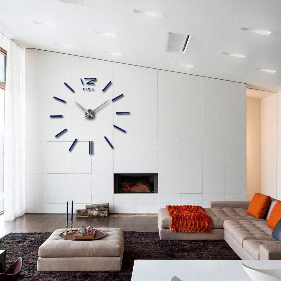Horloge Murale Montre Horloges 3D Horloge Murale sans Cadre Grands Autocollants Décoration Murale pour Salon Chambre à Coucher Autocollants Miroir Acrylique 3D Salon Aiguille à Quartz Europe