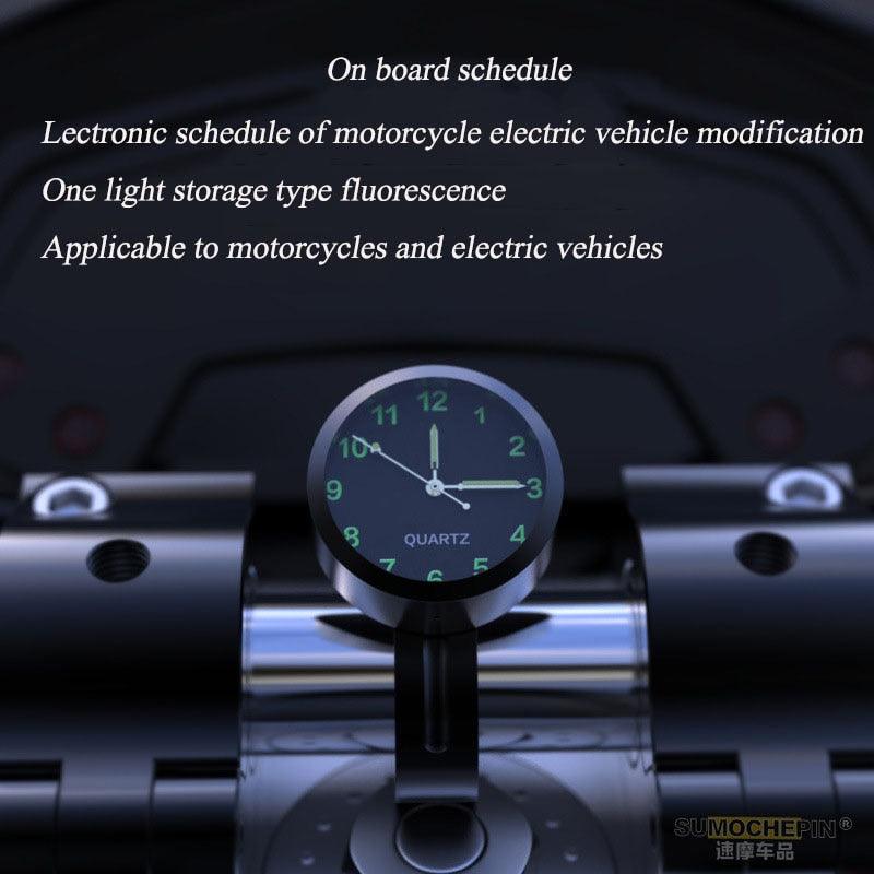 Montre de guidon universelle 7/8" pour moto, poignée de vélo, horloge de cadran, support de guidon de moto, horloge lumineuse, cadran de montre étanche pour scooter, vélo, moteur, VTT