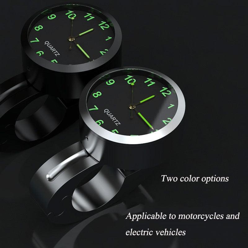 Montre de guidon universelle 7/8" pour moto, poignée de vélo, horloge de cadran, support de guidon de moto, horloge lumineuse, cadran de montre étanche pour scooter, vélo, moteur, VTT