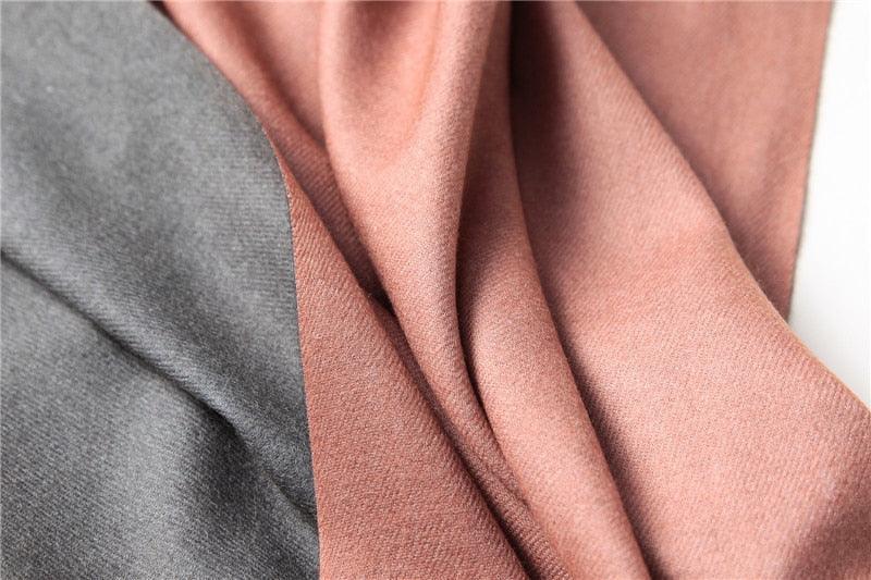 Écharpe d'hiver unie douce en cachemire léger, châle en cachemire, écharpe légère, châle, hijab, châle, écharpe élégante, couverture, bandana à pompons pour femme