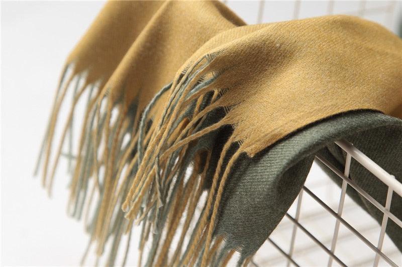 Écharpe d'hiver unie douce en cachemire léger, châle en cachemire, écharpe légère, châle, hijab, châle, écharpe élégante, couverture, bandana à pompons pour femme
