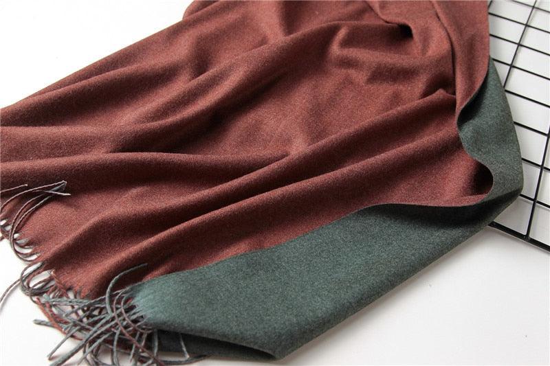 Écharpe d'hiver unie douce en cachemire léger, châle en cachemire, écharpe légère, châle, hijab, châle, écharpe élégante, couverture, bandana à pompons pour femme