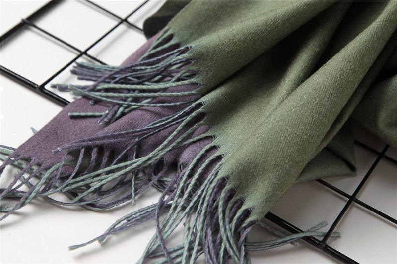 Écharpe d'hiver unie douce en cachemire léger, châle en cachemire, écharpe légère, châle, hijab, châle, écharpe élégante, couverture, bandana à pompons pour femme