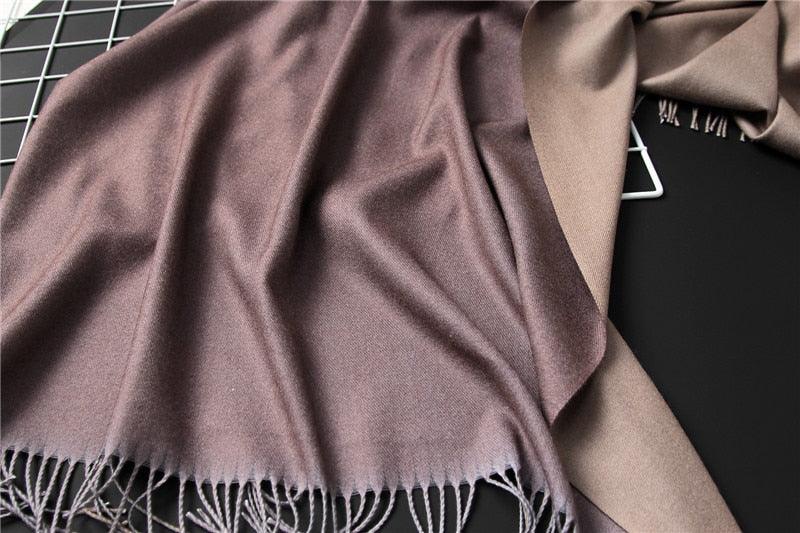 Écharpe d'hiver unie douce en cachemire léger, châle en cachemire, écharpe légère, châle, hijab, châle, écharpe élégante, couverture, bandana à pompons pour femme