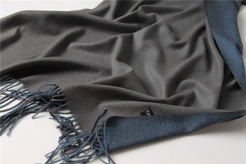 Écharpe d'hiver unie douce en cachemire léger, châle en cachemire, écharpe légère, châle, hijab, châle, écharpe élégante, couverture, bandana à pompons pour femme