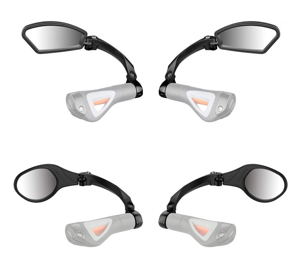 Rétroviseur de vélo en acier inoxydable, rétroviseur latéral de guidon, rétroviseur de sécurité pour vélo de route, rétroviseur de vélo réglable et résistant aux chocs avec grande lentille, miroirs de vélo pour guidon