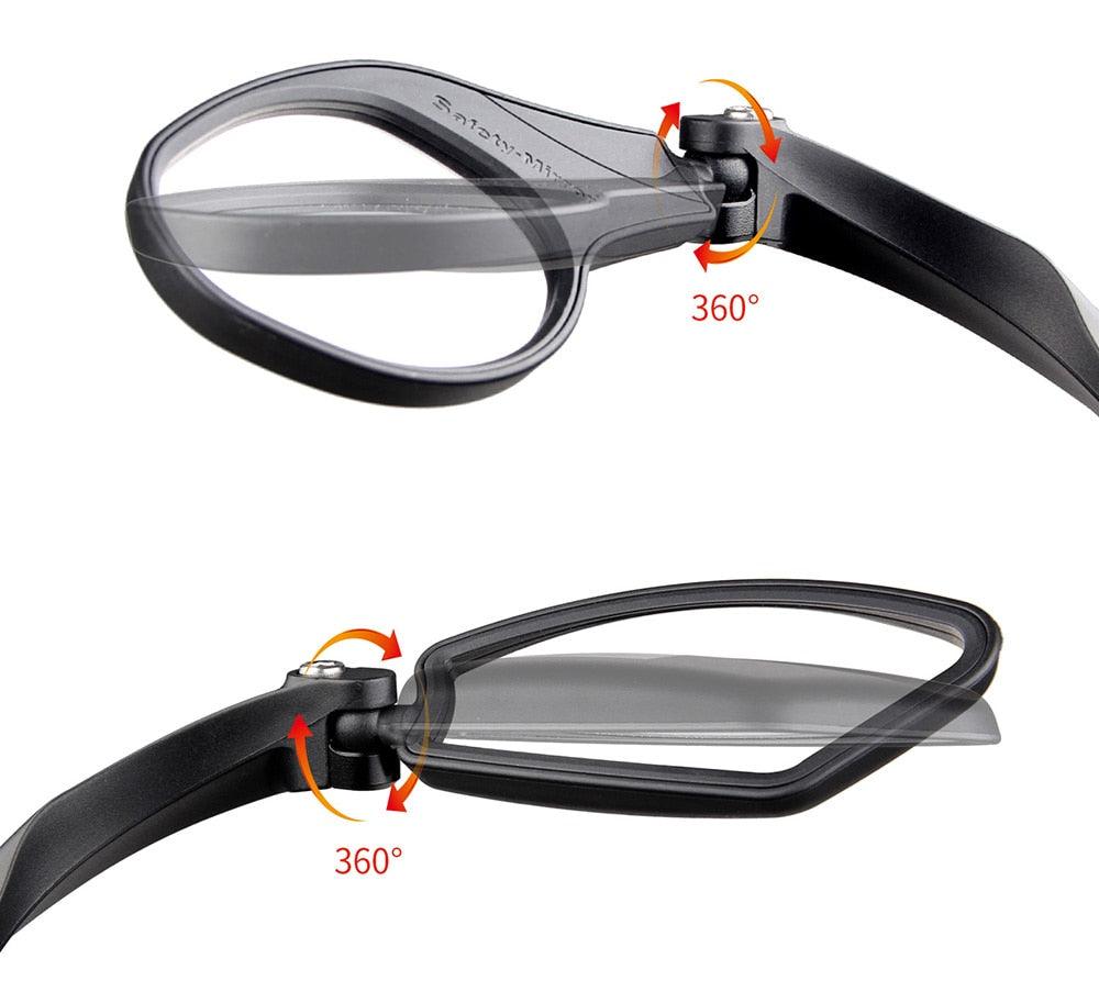 Rétroviseur de vélo en acier inoxydable, rétroviseur latéral de guidon, rétroviseur de sécurité pour vélo de route, rétroviseur de vélo réglable et résistant aux chocs avec grande lentille, miroirs de vélo pour guidon