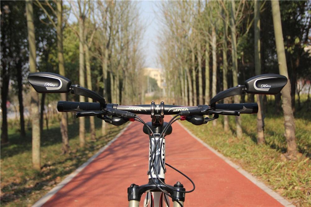 Rétroviseur de vélo en acier inoxydable, rétroviseur latéral de guidon, rétroviseur de sécurité pour vélo de route, rétroviseur de vélo réglable et résistant aux chocs avec grande lentille, miroirs de vélo pour guidon