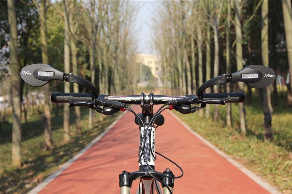 Rétroviseur de vélo en acier inoxydable, rétroviseur latéral de guidon, rétroviseur de sécurité pour vélo de route, rétroviseur de vélo réglable et résistant aux chocs avec grande lentille, miroirs de vélo pour guidon