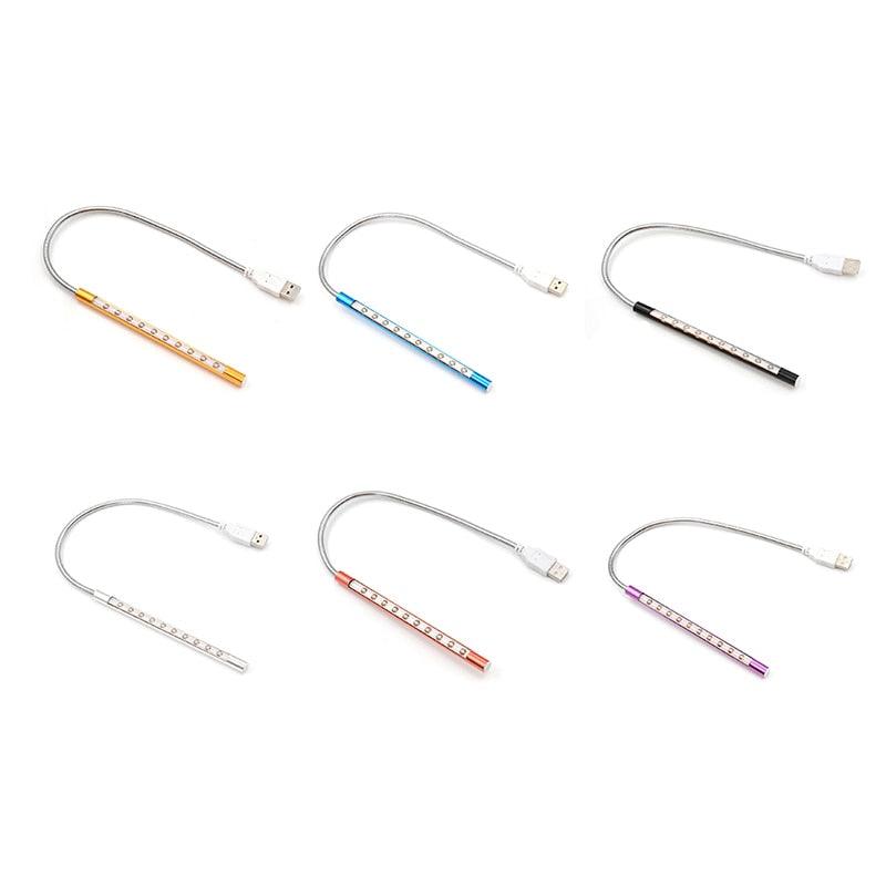 Mini veilleuse USB 10 LED Lampe USB Flexible en Métal Veilleuse LED Super Lumineuse Lampe de Chevet Décorative Mignonnes Lampes de Lecture pour la Décoration de Chambre