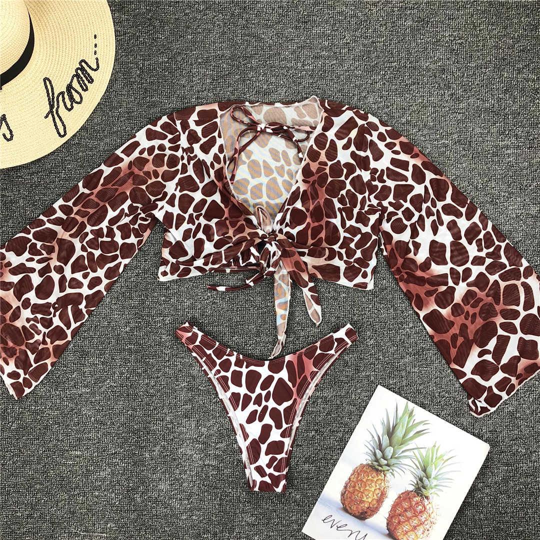 Nouvel Ensemble Bikini pour Femme 3 Pièces Nœud Avant Épaules Dénudées Cache-Maillot avec Ensembles Bikini Dos Nu Maillot de Bain Femme Maillot de Bain Femme Ensemble Bikini Trois Pièces Maillot de Bain Dos Nu Maillot de Bain Plage Femme
