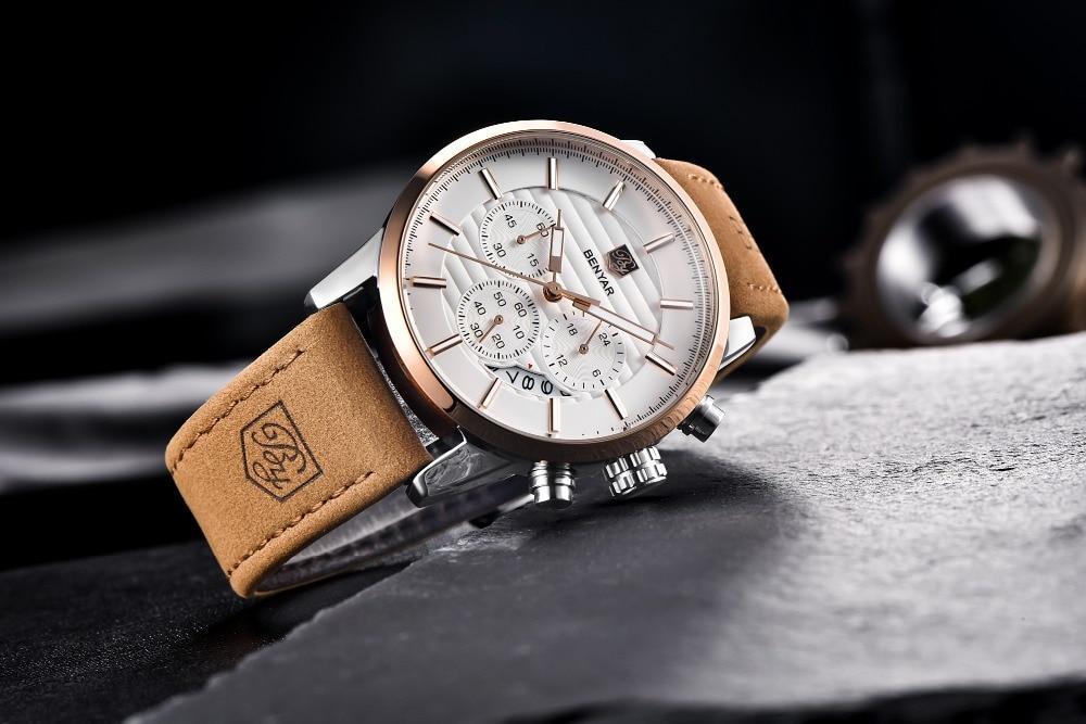 Montre Homme Luxe Sport Acier Design Affaires Bracelet Cuir Montre-bracelet Militaire Quartz