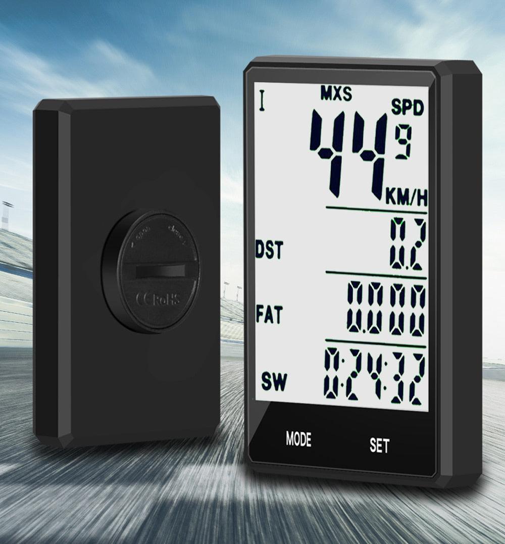 Compteur de vélo étanche sans fil et filaire Odomètre de cyclisme Compteur de vitesse de vélo avec écran LCD 20 fonctions et réveil automatique
